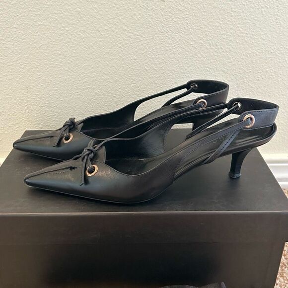 GUCCI size 35.5C Sandal Heels Black Leather made in Italy - Picture 3 of 12